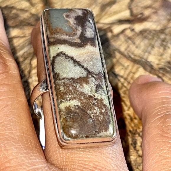 Dendrite Jasper Ring Size 7 1/4 - Picture 3 of 6